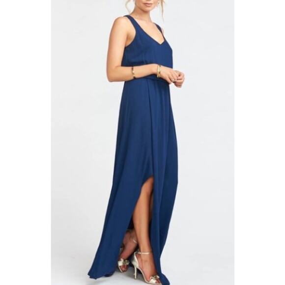 NWT Show Me Your Mumu Kendall Maxi Dress in Rich Navy Crisp - Picture 3 of 8